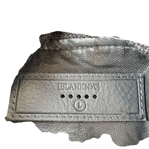 Women's Blank NYC Asymmetrical Biker Faux Leather Moto Jacket Zip Up Size Large - Picture 5 of 6